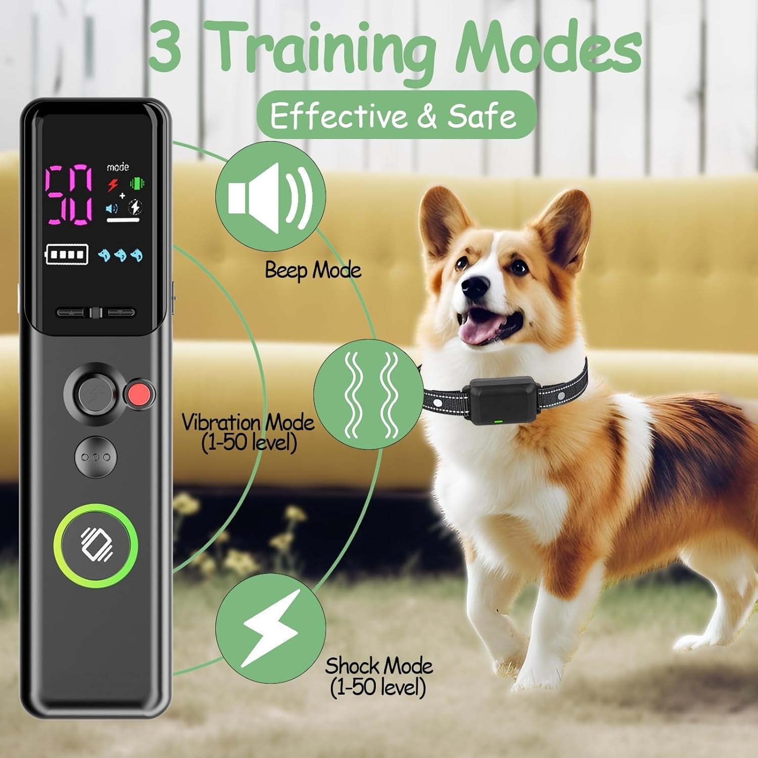 🔥Dog Trainer's Secret Weapon! 3 Modes Electric Collar⚡1600FT Remote Control | Waterproof & Rechargeable for All Dogs 8-120lbs🖤Sleek Black【TikTok's Top Training Gear】 🔥Dog Trainer's Secret Weapon! 3 Modes Electric Collar⚡1600FT Remote Control | Waterproof & Rechargeable for All Dogs 8-120lbs🖤Sleek Black【TikTok's Top Training Gear】